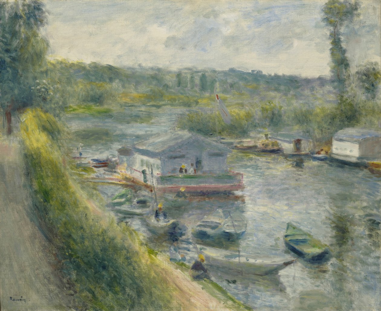 Vaskehusbåt ved Bas-Meudon, ca. 1874 av Pierre Auguste Renoir