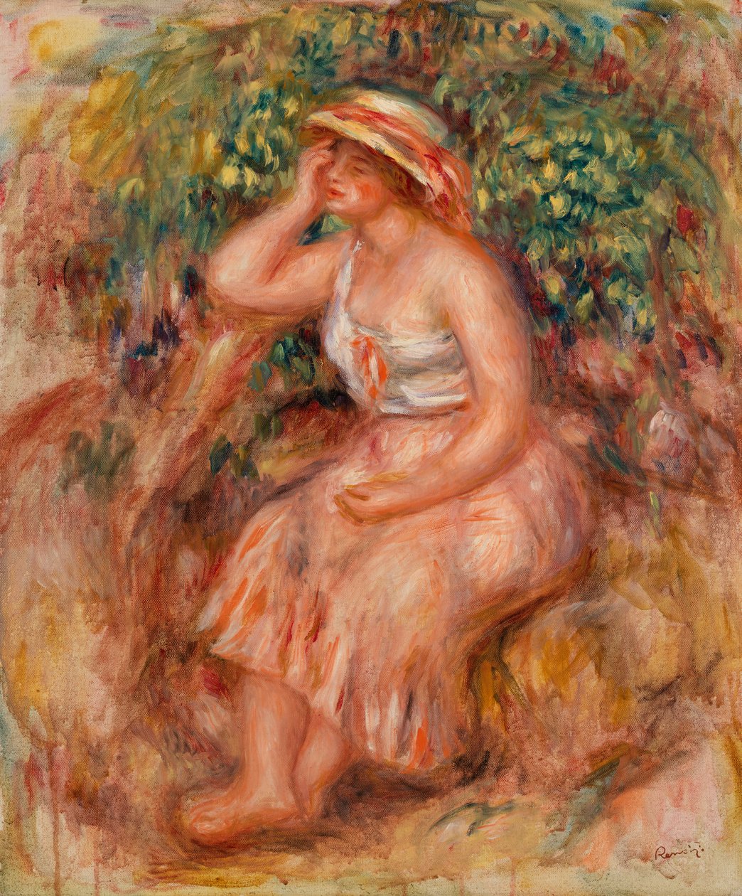 Kvinne dagdrømmer av Pierre Auguste Renoir