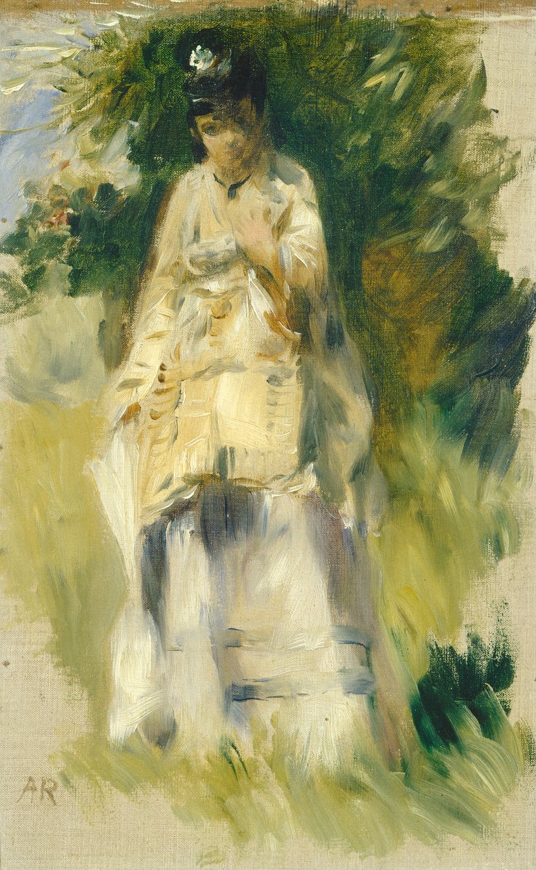 Kvinne som står ved et tre, 1866. av Pierre Auguste Renoir