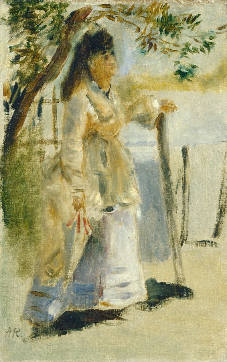 Kvinne ved et gjerde, 1866. av Pierre Auguste Renoir