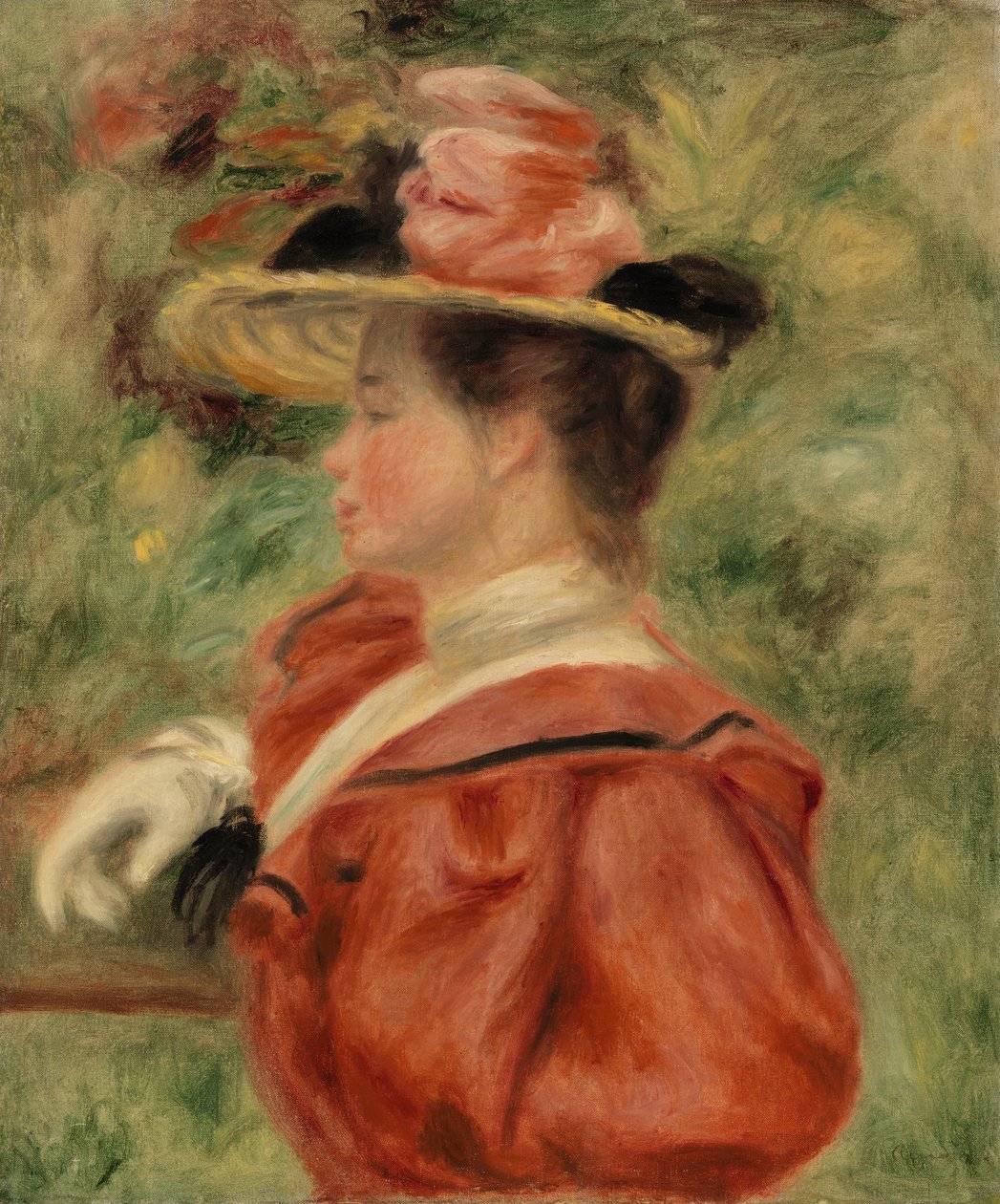 Kvinne med hanske (Femme au gant) av Pierre Auguste Renoir