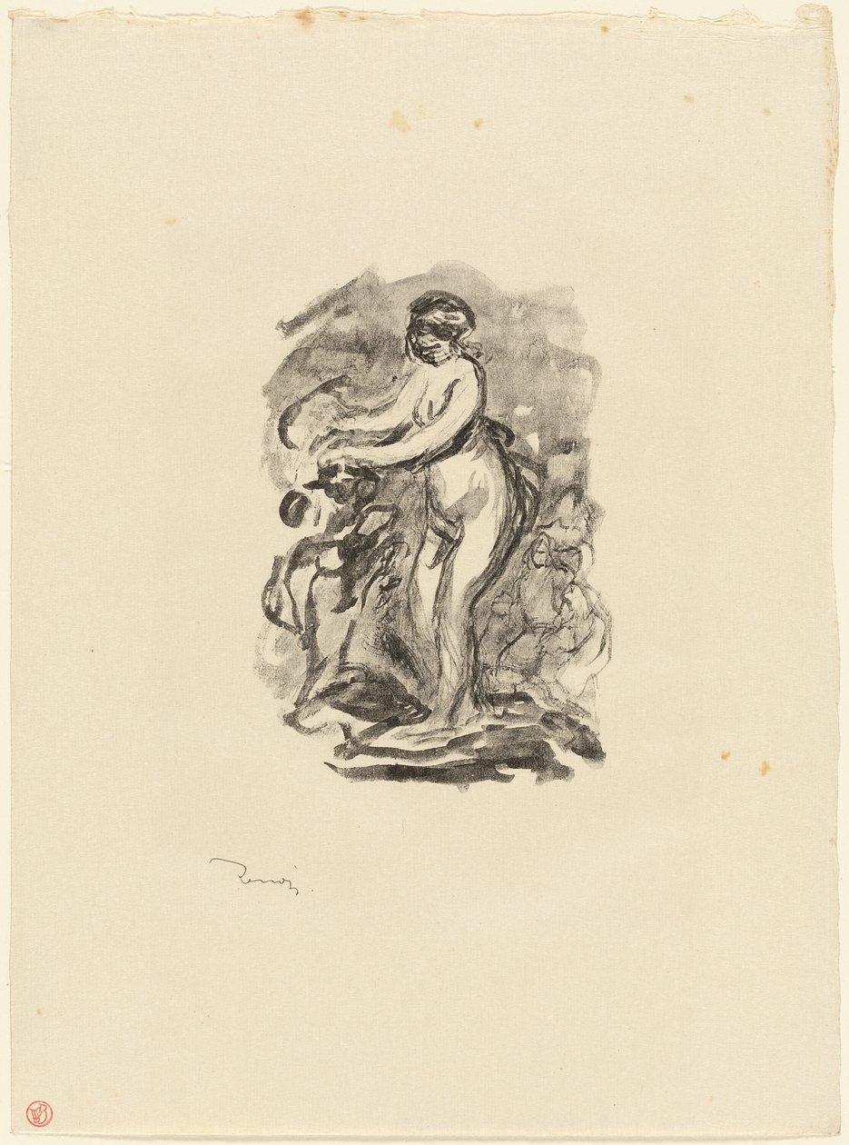 Kvinne med Grapevine, 1. variant av Pierre Auguste Renoir