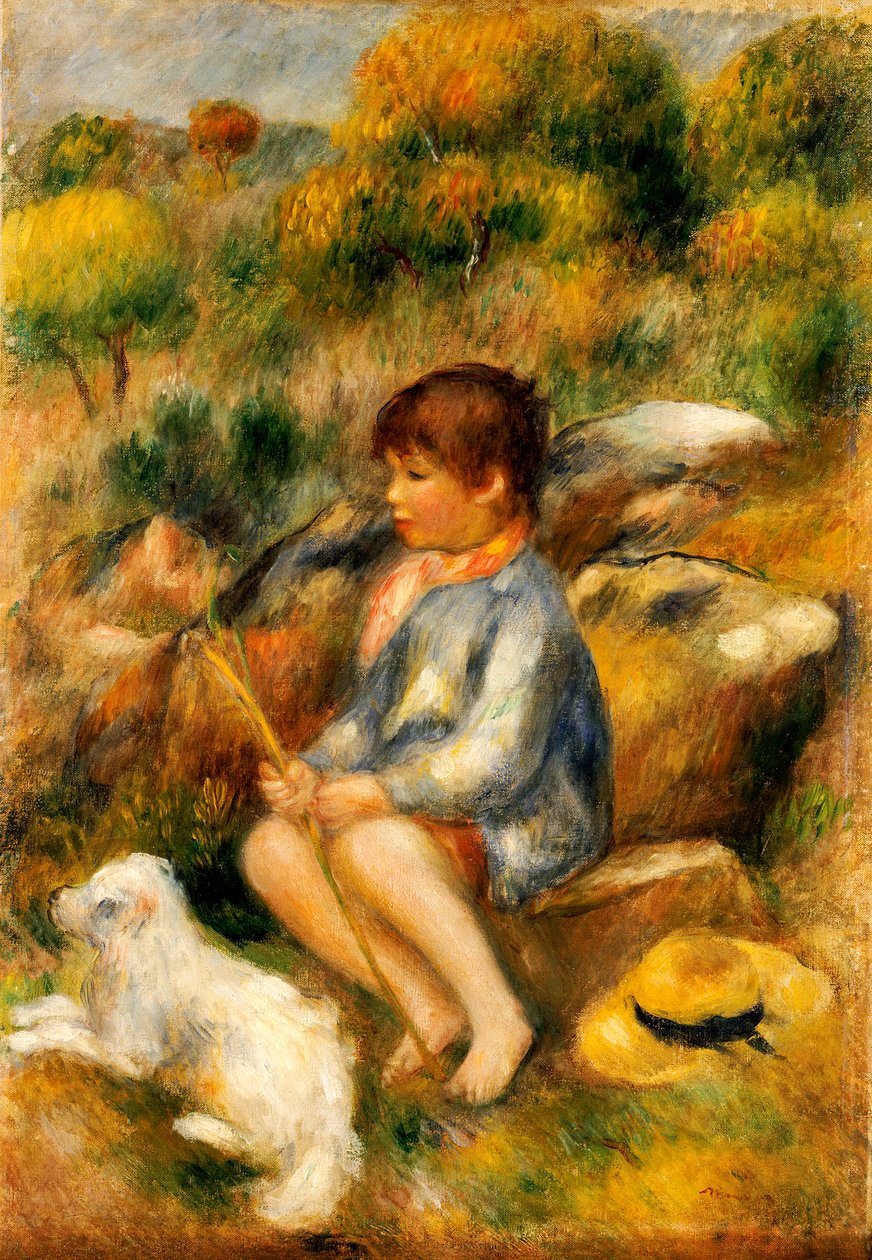 Ung gutt av en bekk, 1890 av Pierre Auguste Renoir