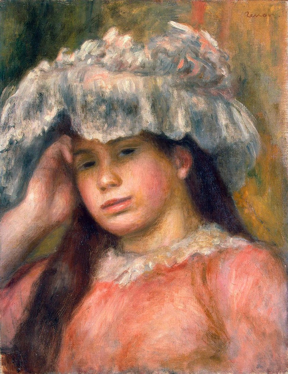 Ung jente i hatt, 1892-1894. av Pierre Auguste Renoir