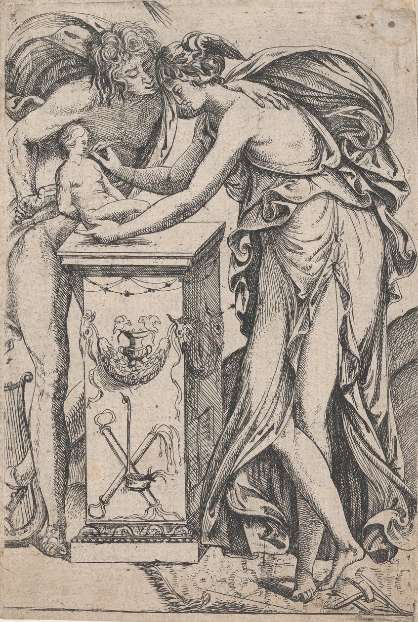 Apollo og skulpturens ånd, 1607-61. av Pierre Biard