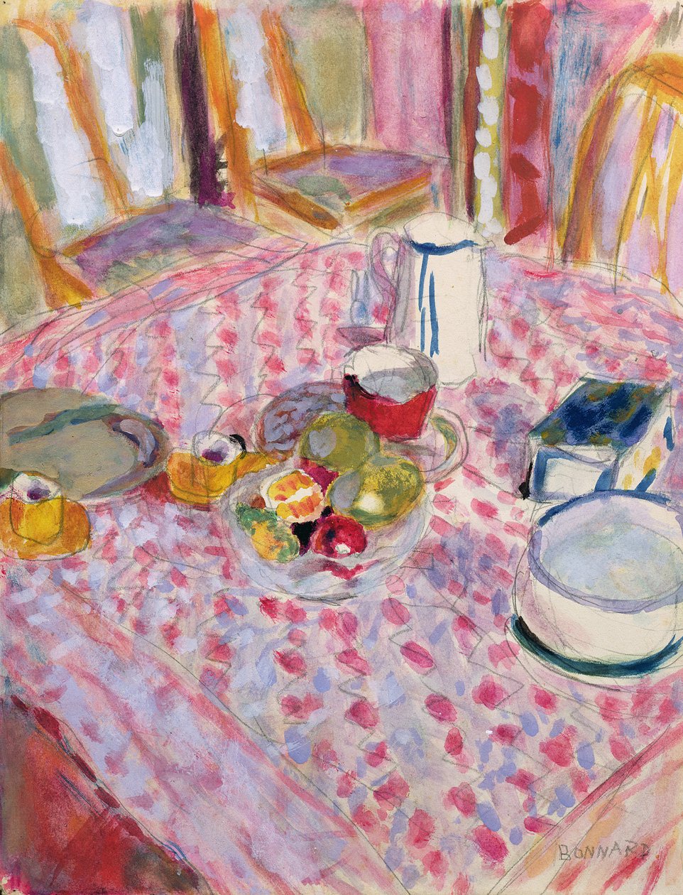Etter lunsj (wc) av Pierre Bonnard
