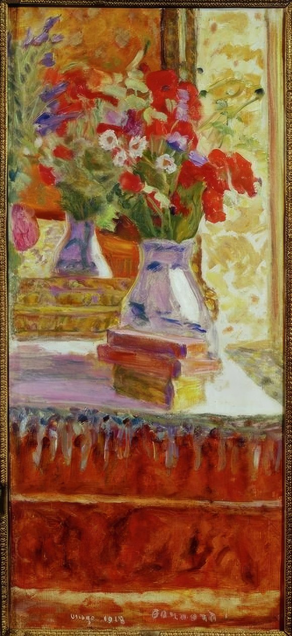 Bukett valmuer av Pierre Bonnard