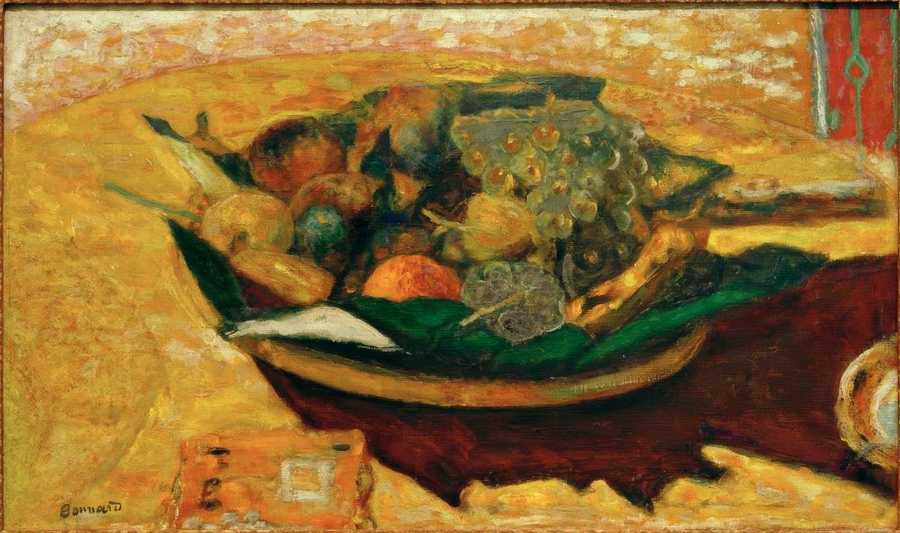 Fruktkopp på et bord av Pierre Bonnard