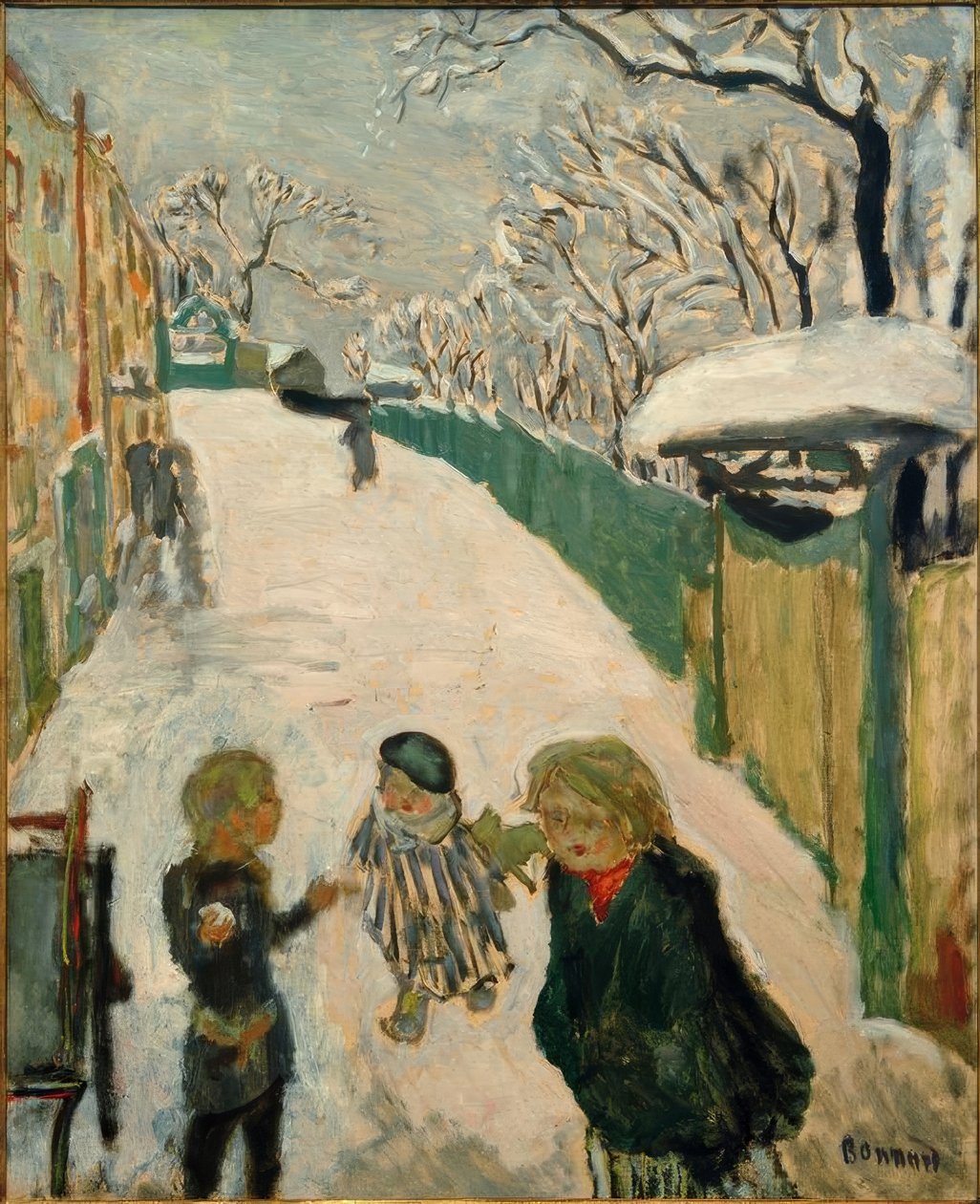 Barneleker i snøen / The Street av Pierre Bonnard