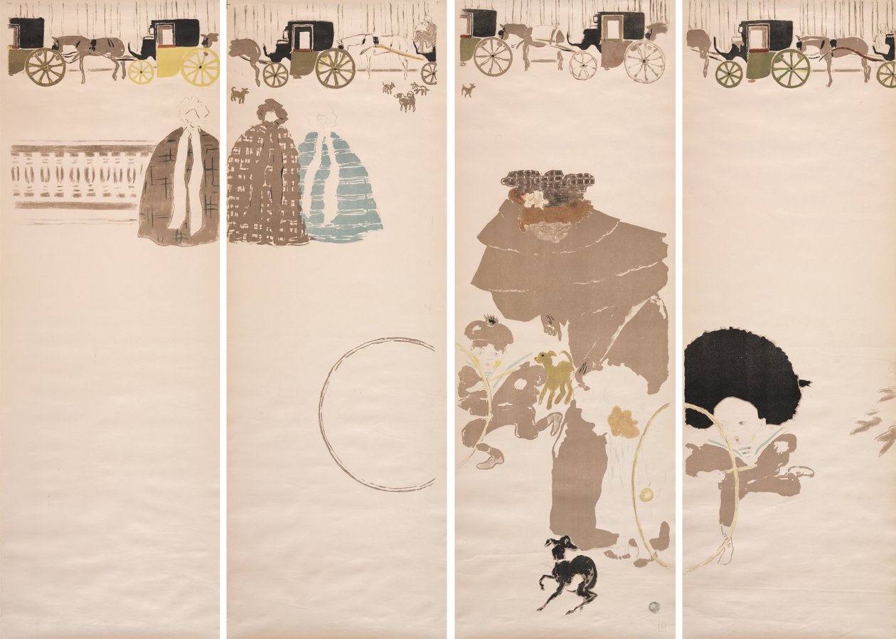 Nursemaids’ Promenade, Frise of Carriages av Pierre Bonnard