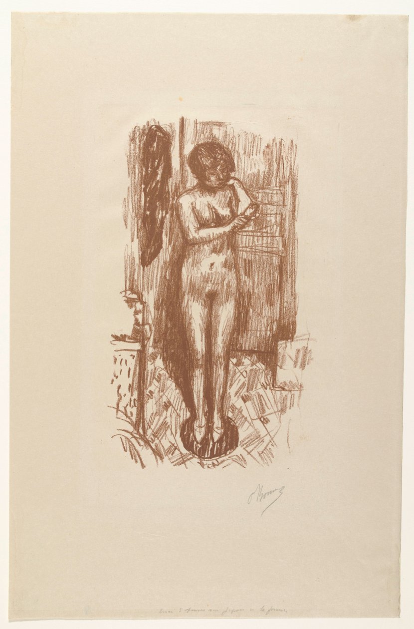 Stående naken kvinne vasker seg Etude de Nu av Pierre Bonnard