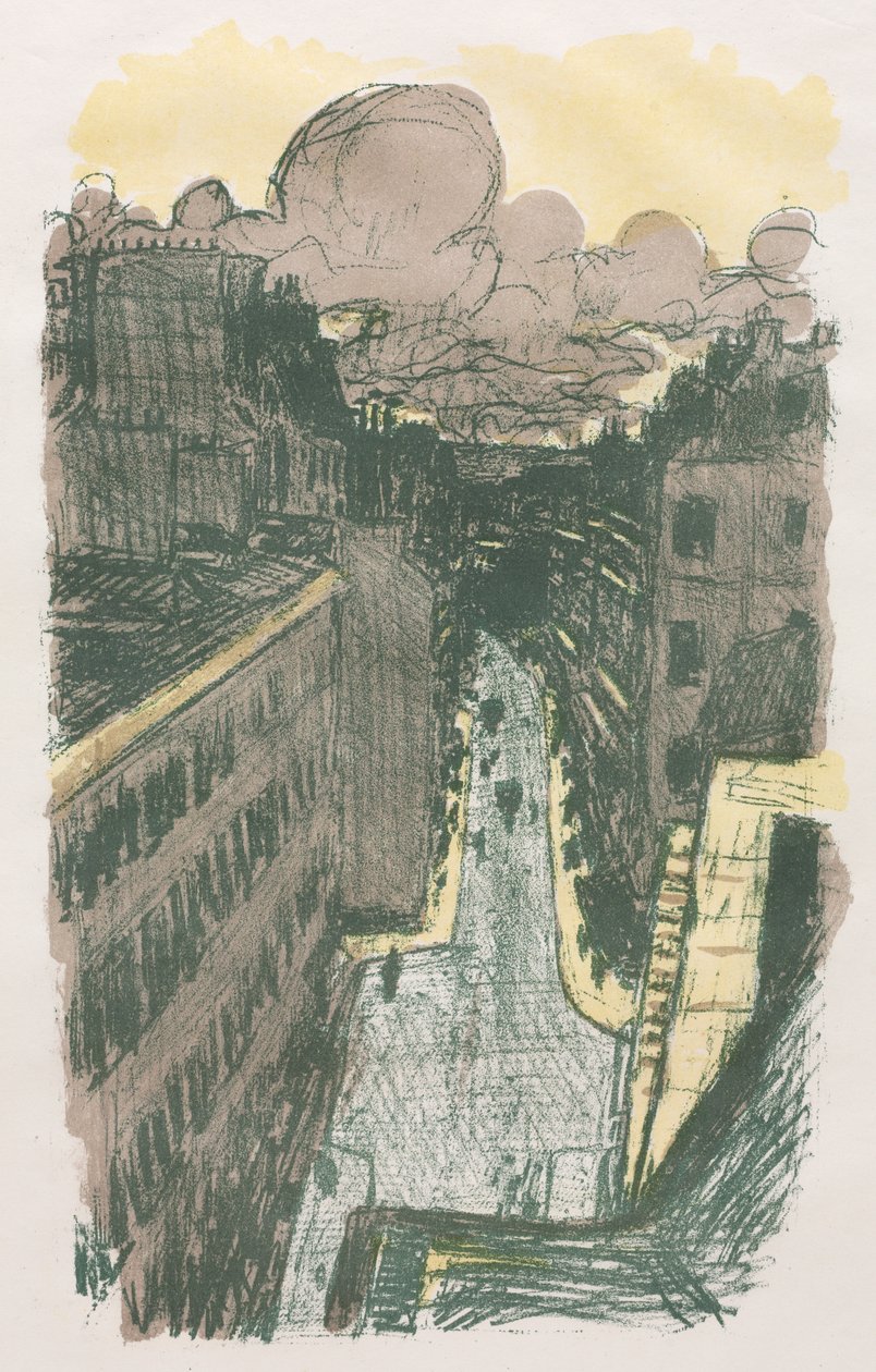 Gatescene fra oven av Pierre Bonnard