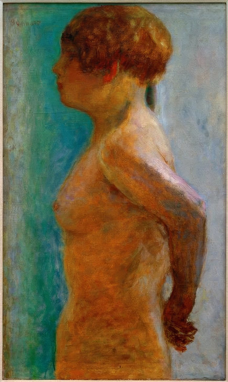 Kvinnelig overkropp i profil av Pierre Bonnard