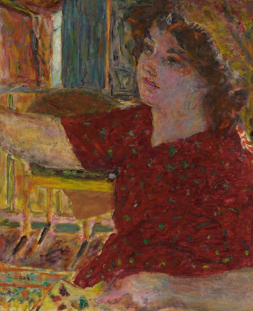 Ung kvinne maleri; Ung kvinne maler av Pierre Bonnard