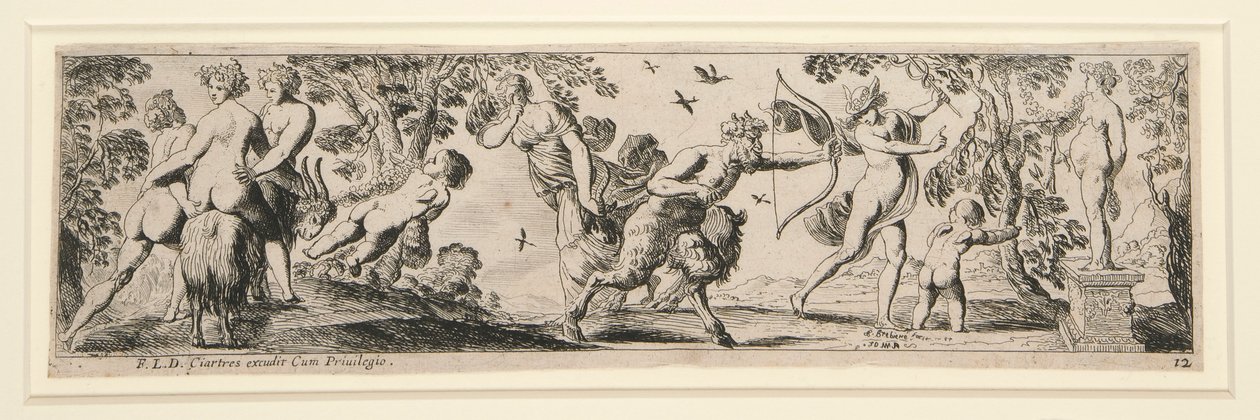 Friser av nymfer og satyrer (12 ark) av Pierre Brebiette