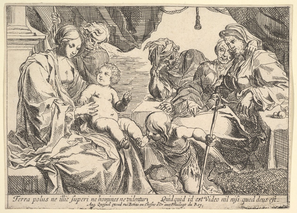 Hellig familie med hellige, 1610-42. av Pierre Brebiette