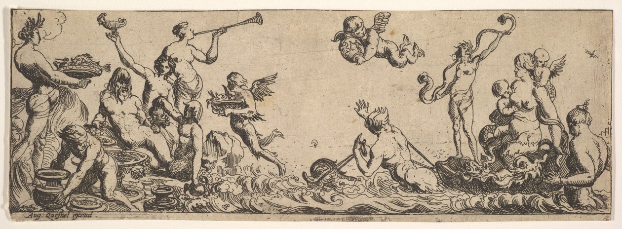Neptun og amfitritt, 1615-42. av Pierre Brebiette
