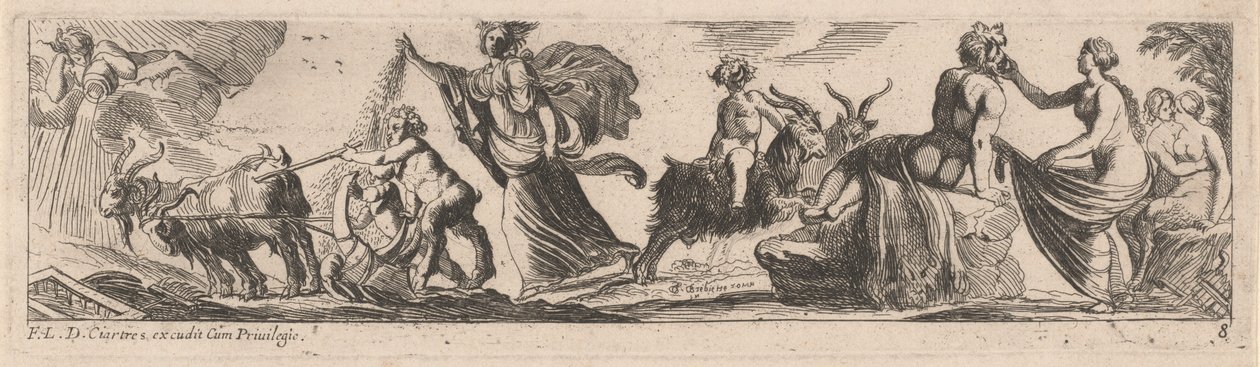 Satyr kjører et par geiter av Pierre Brebiette