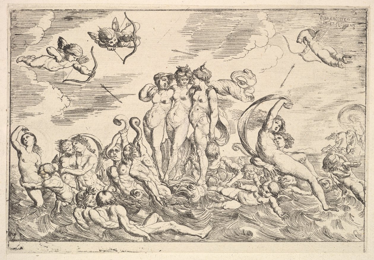 Triumf av Galatea, 1610-42. av Pierre Brebiette