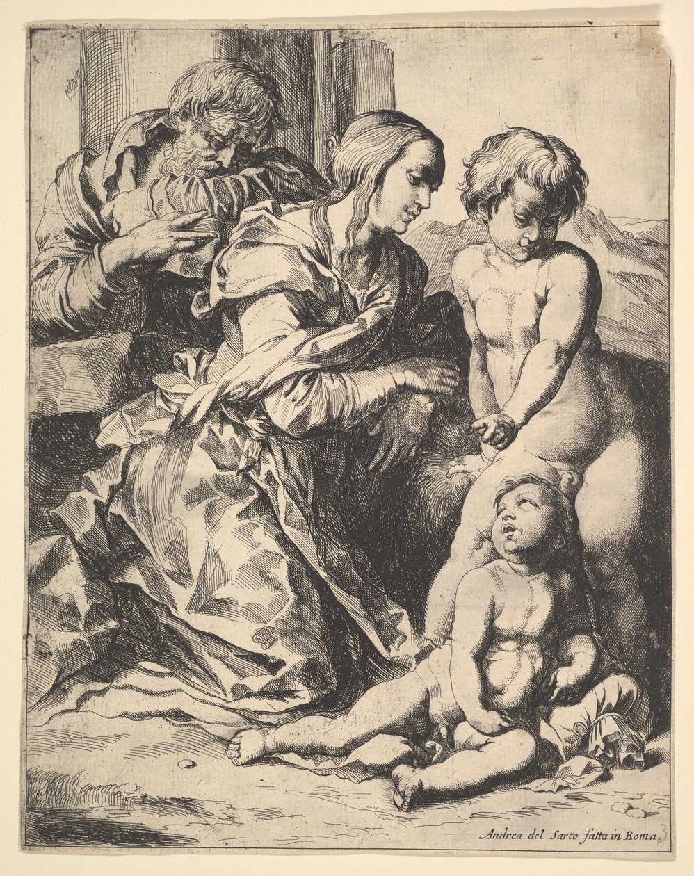 Jomfru som kneler foran Kristus, 1610-42. av Pierre Brebiette