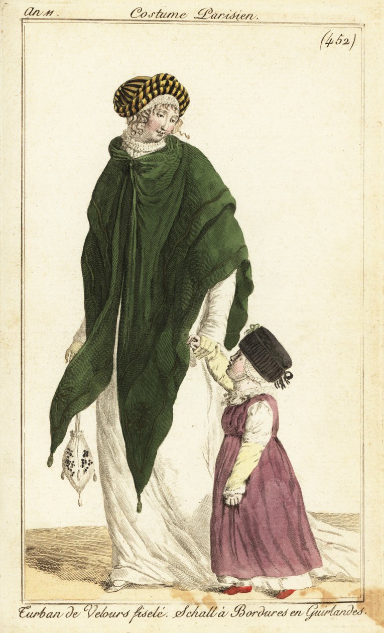 Fasjonabel kvinne og barn, Paris av Pierre Charles Baquoy