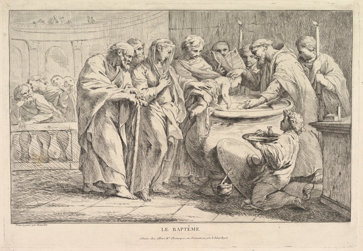 Dåpen, ca. 1734. av Pierre Charles Tremolieres