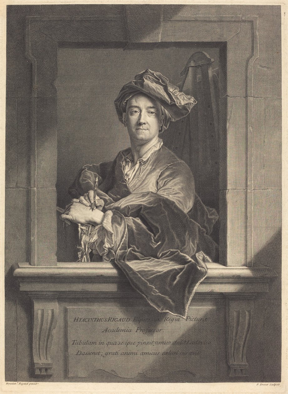 Hyacinthe Rigaud av Pierre Drevet after Hyacinthe Rigaud