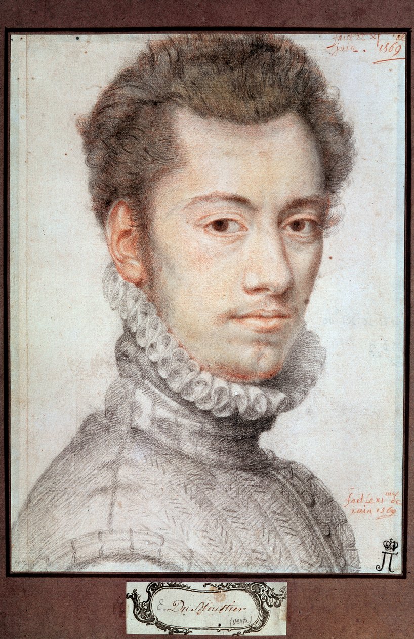 Portrett av Etienne Dumoustier, c1570 av Pierre Dumonstier I