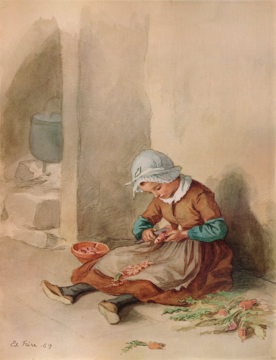 The Little Domestic, 1869, 1938 av Pierre Edouard Frere