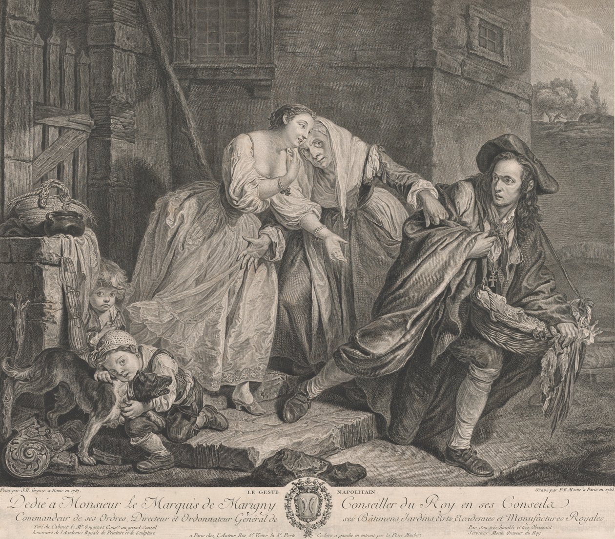 Den napolitanske gesten, 1763. av Pierre Etienne Moitte