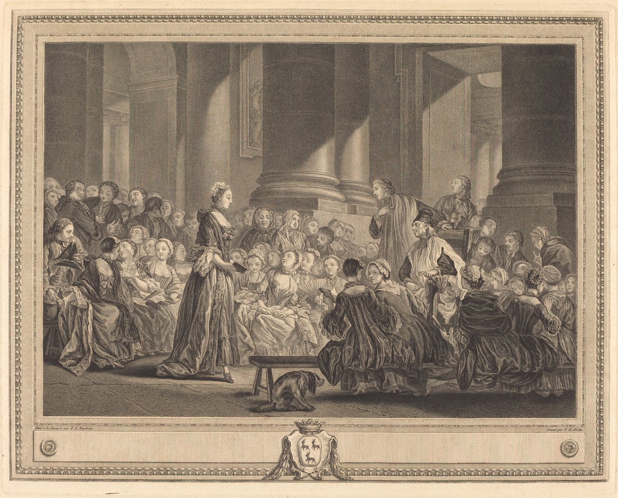 Katekismene av Pierre Etienne Moitte after Pierre Antoine Baudouin