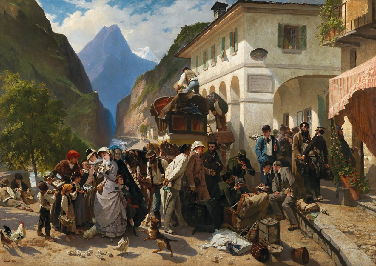 Tollvesenet ved Simplon, 1880. av Pierre François Eugène Giraud