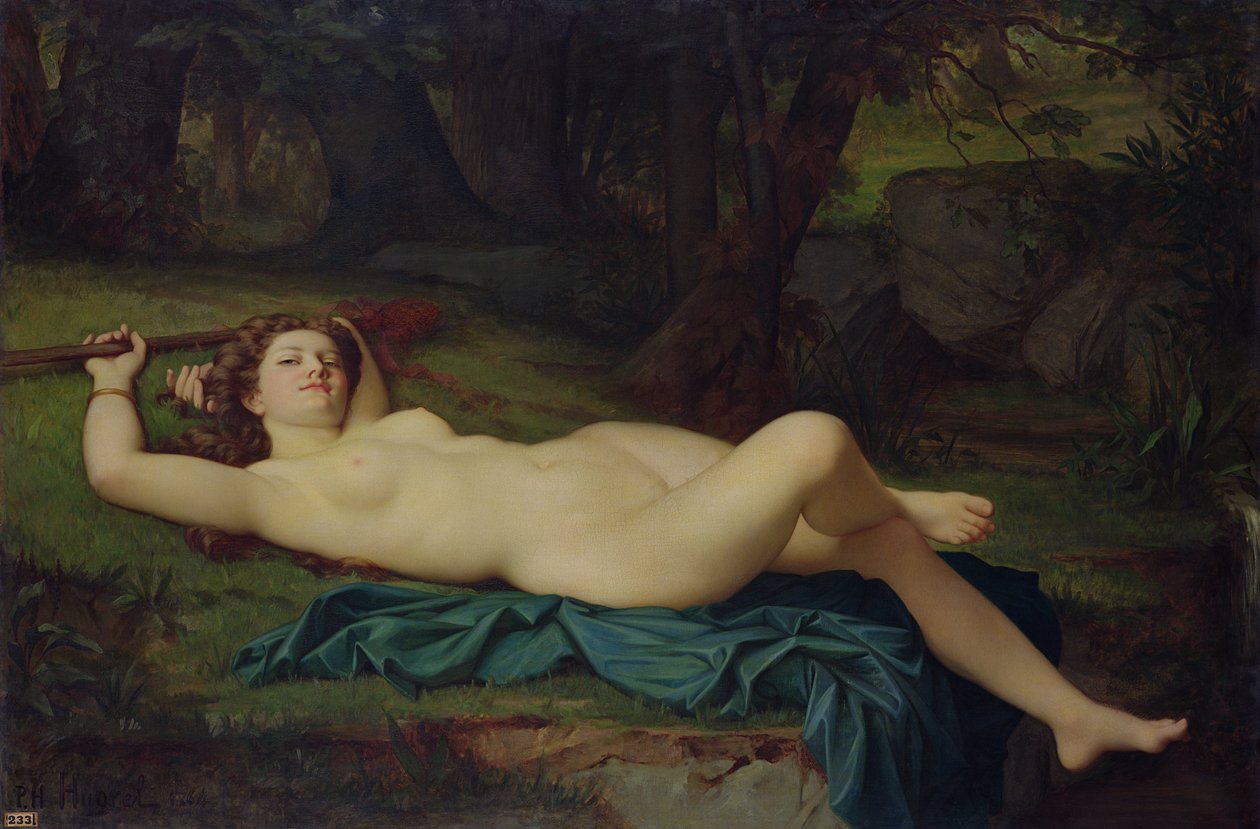 Bacchante, 1864 av Pierre Honore Hugrel
