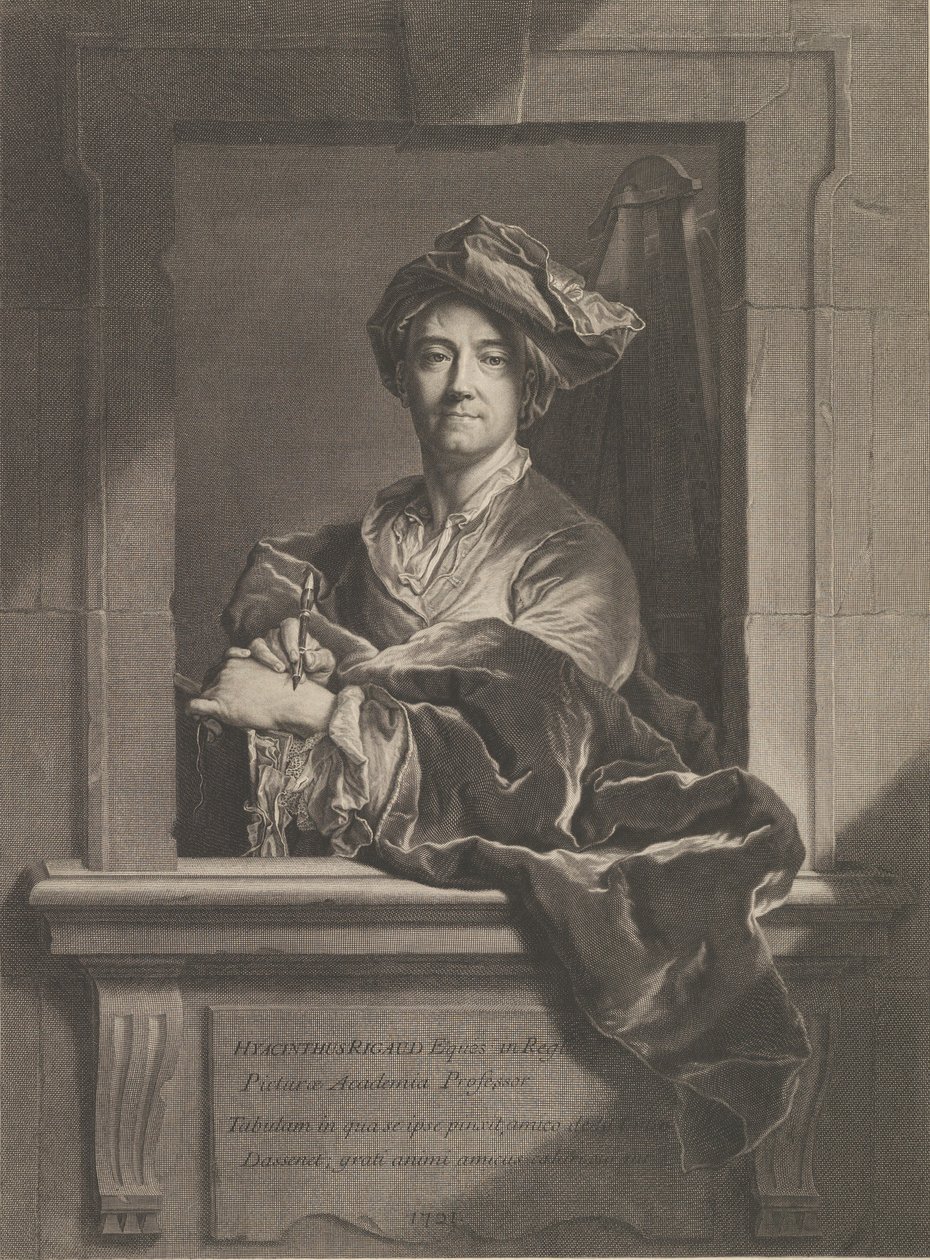 Portrett av Hyacinthe Rigaud, 1721. av Pierre Imbert Drevet