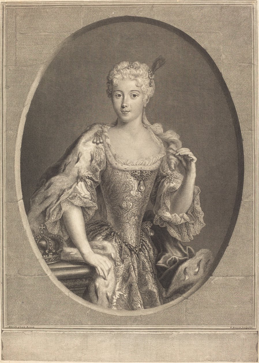 Maria Klementyna Sobieska av Pierre Imbert Drevet, after Antonio David