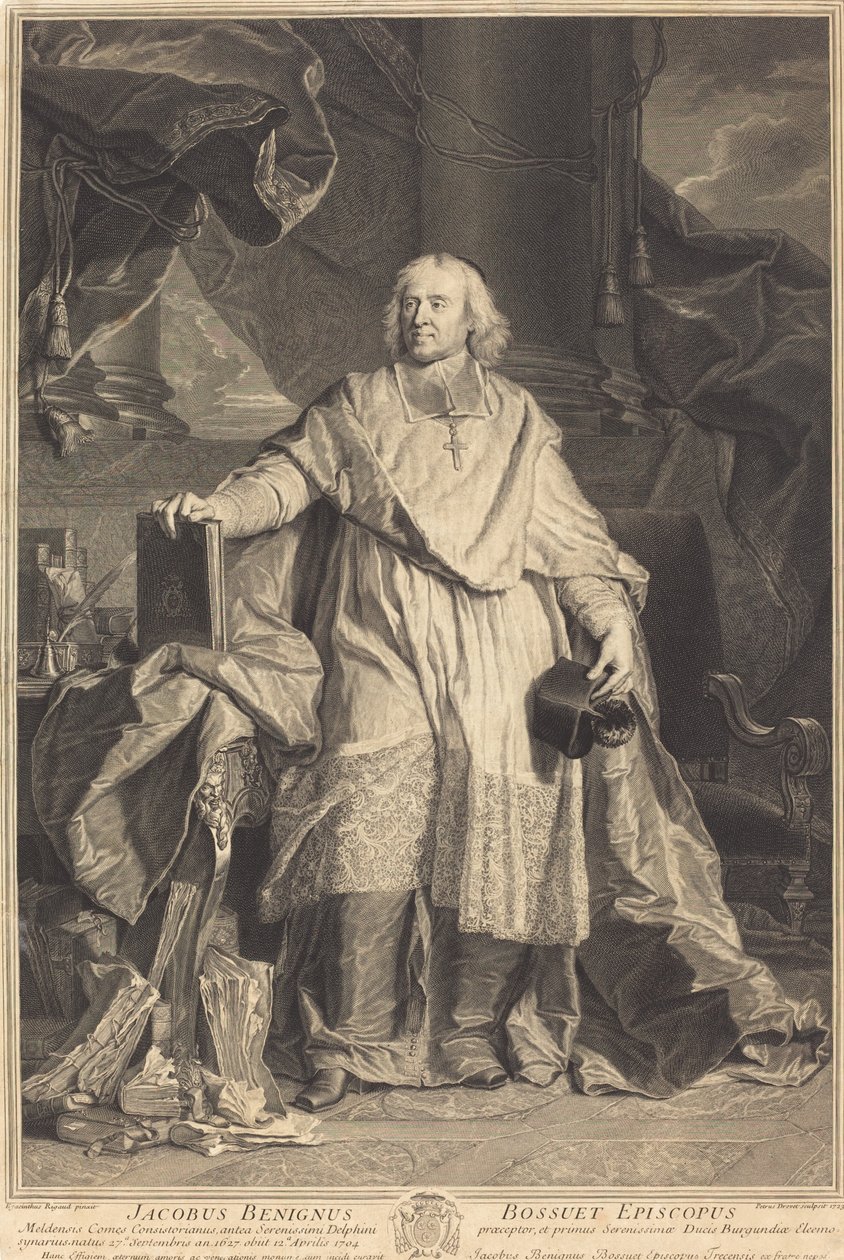 Jacques-Benigne Bossuet av Pierre Imbert Drevet after Hyacinthe Rigaud