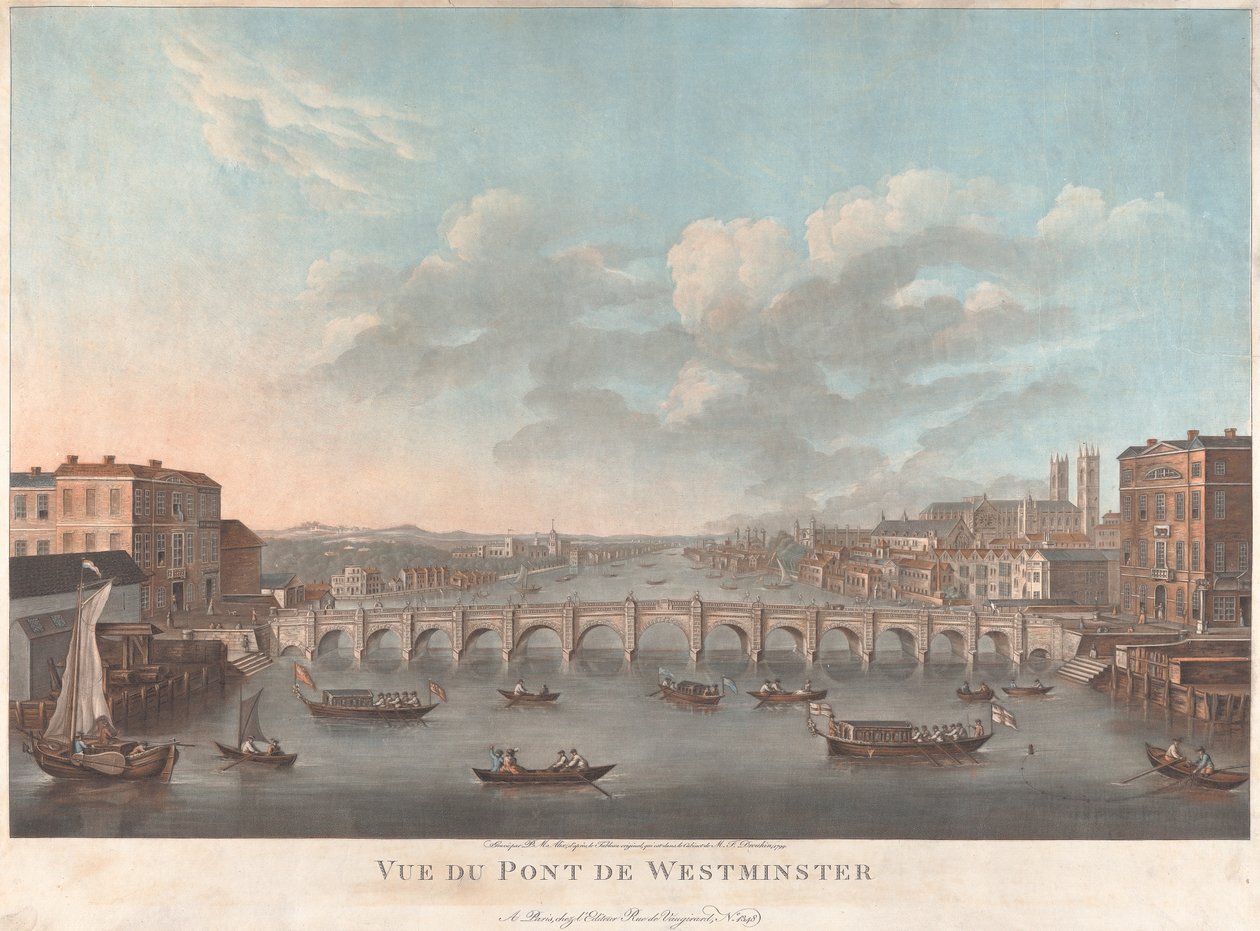 Utsikt over Westminster Bridge av Pierre Michel Alix