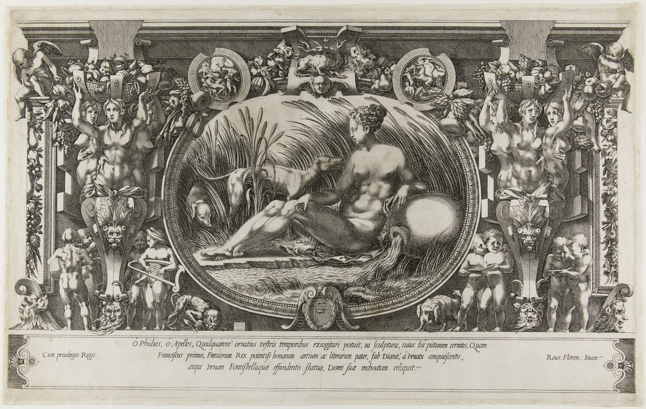 Nymfen av Fontainbleau, 1554 av Pierre Milan