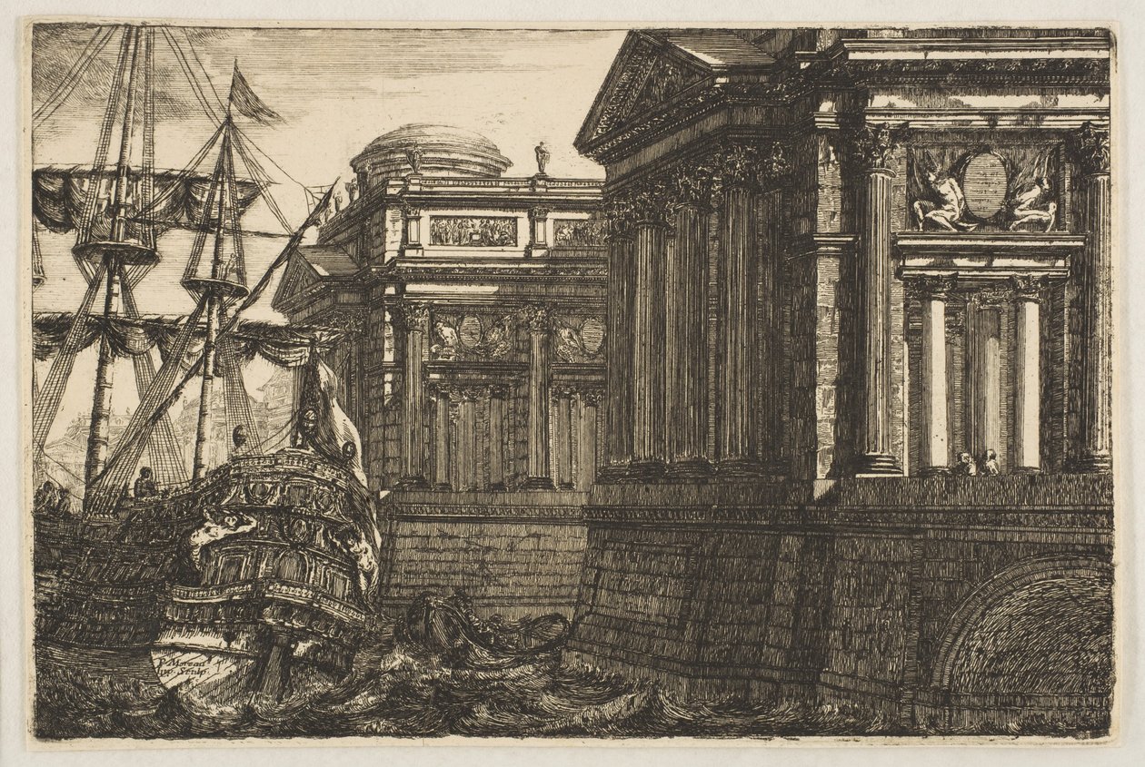 Havnescene, ca. 1760. av Pierre Moreau