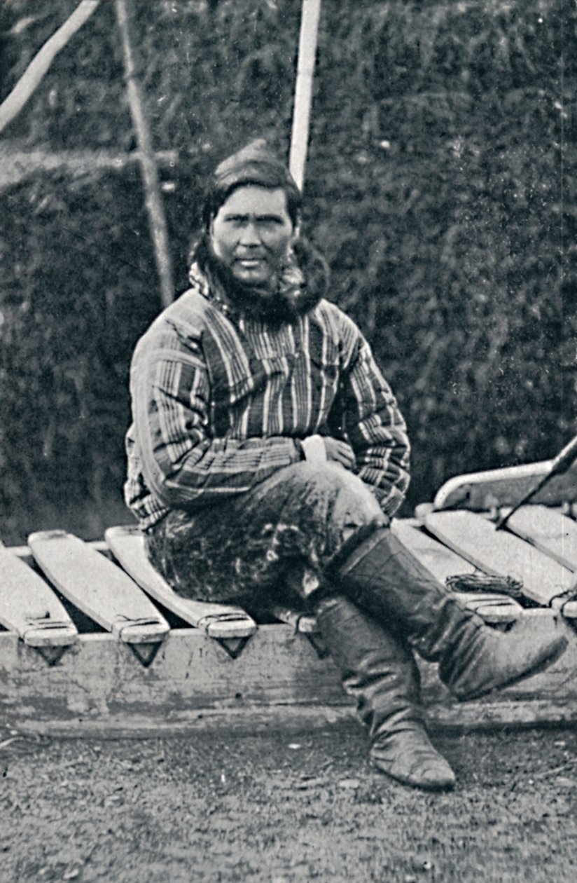 En eskimo hviler på sleden sin, 1912 av Pierre Petit