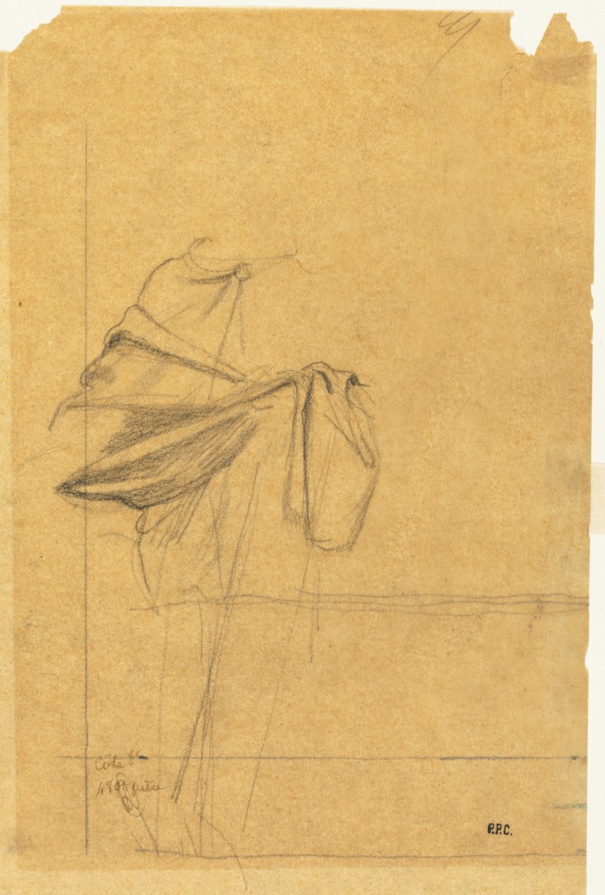 Draperistudie, andre halvdel av 1800-tallet. av Pierre Puvis de Chavannes