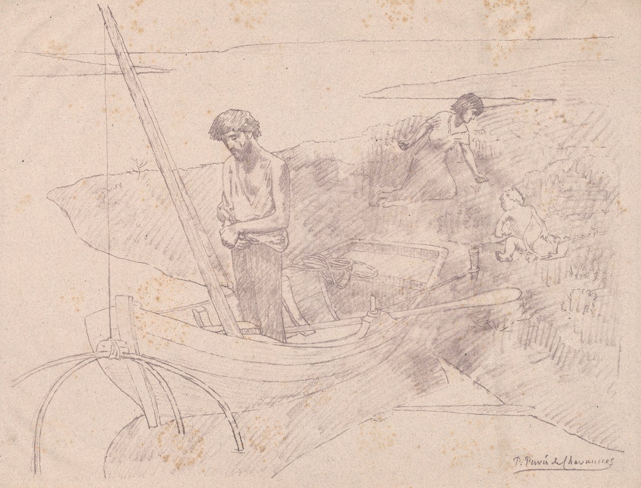 Den stakkars fiskeren av Pierre Puvis de Chavannes