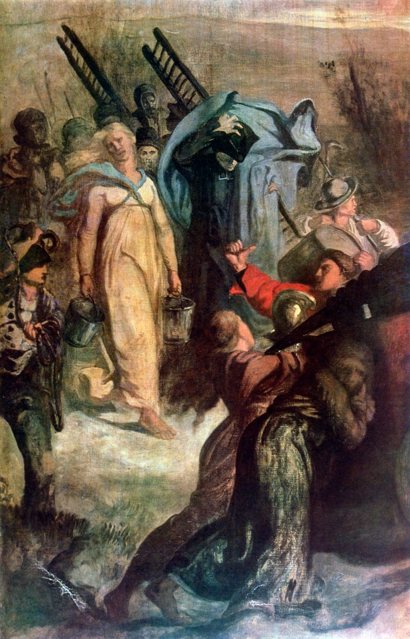 Landsbyens brannmenn, detalj, 1857 av Pierre Puvis de Chavannes