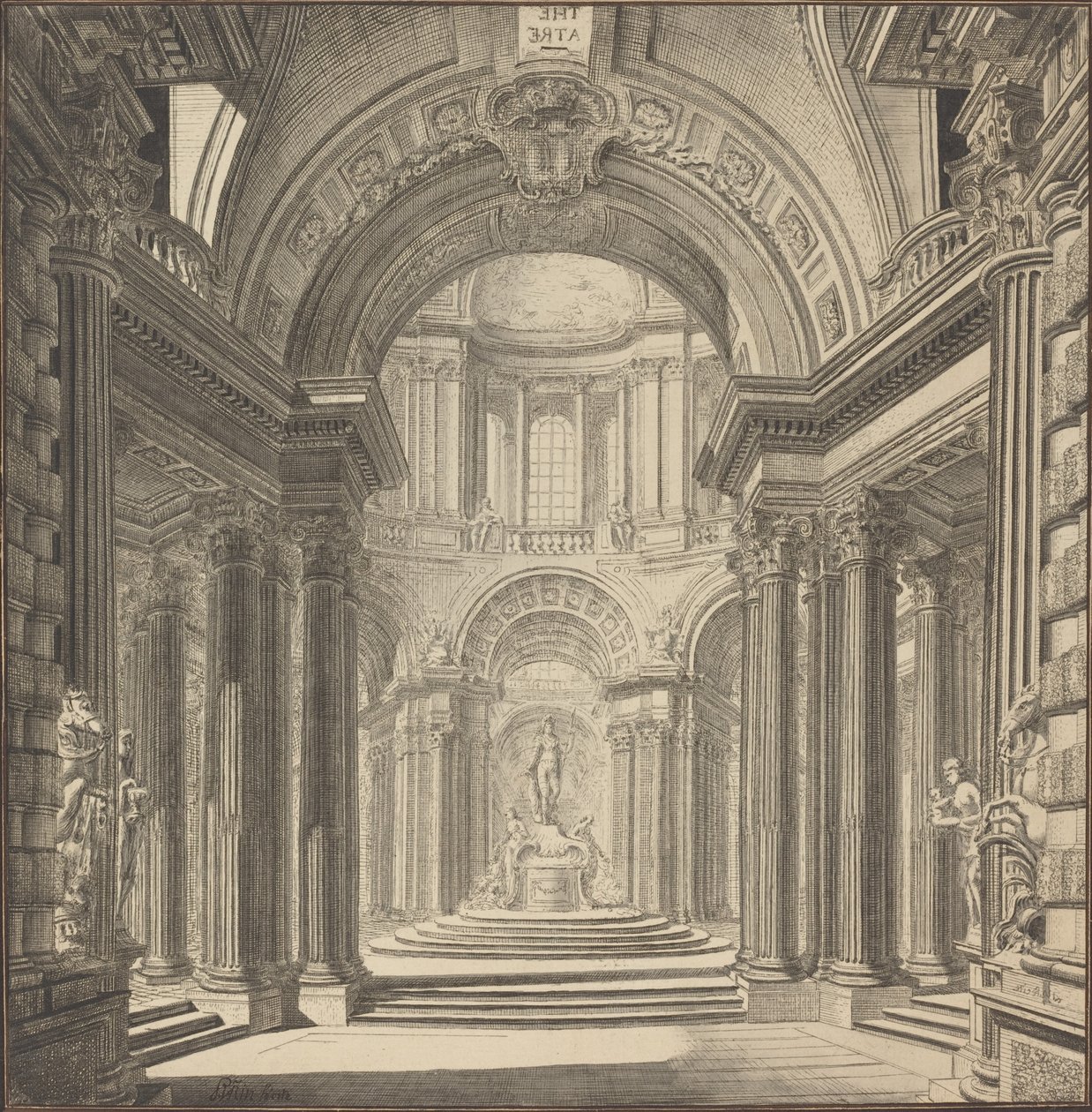 Interiøret i et tempel av Pierre Varin