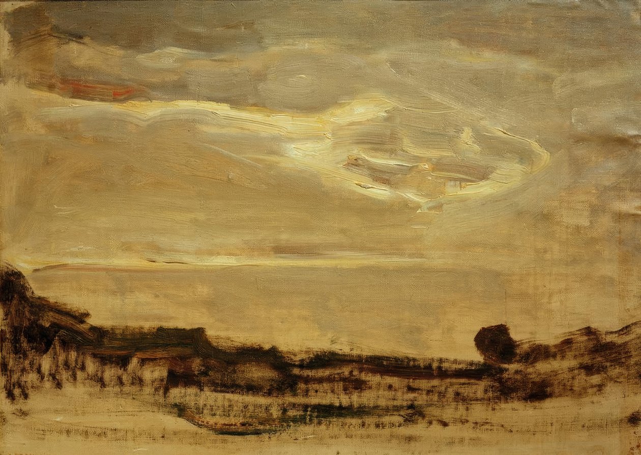 Kveldshimmel med en skinnende sky av Piet Mondrian