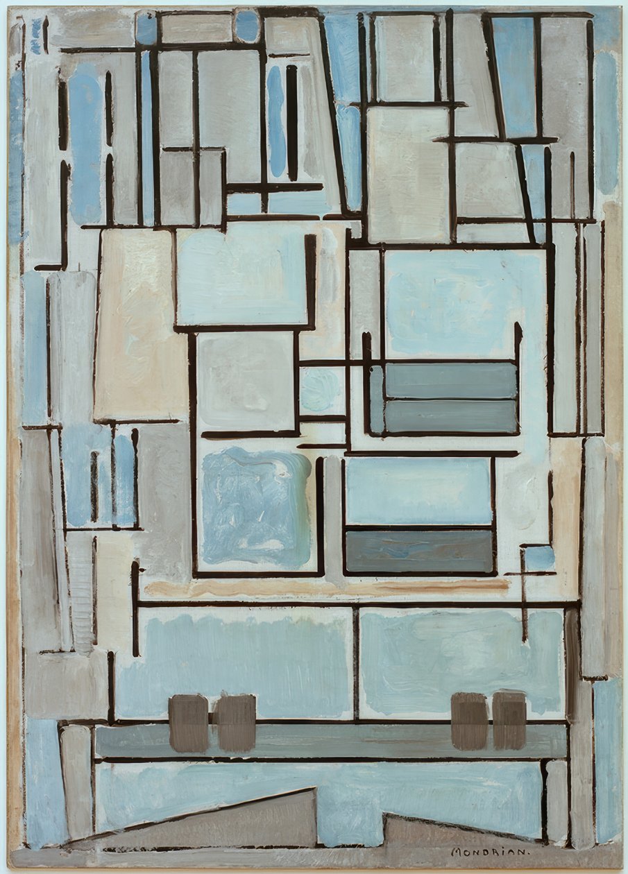 komposisjon nr. VI; sammensetning 9; Blå fasade av Piet Mondrian