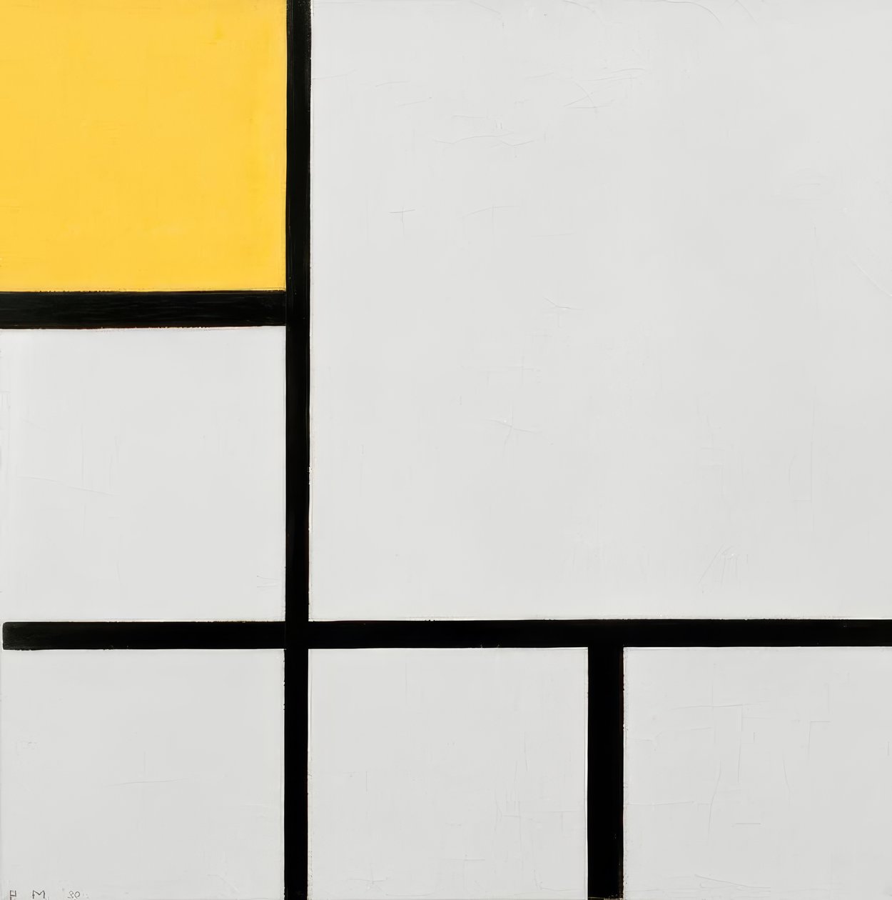 Sammensetning nr. I; Sammensetning med gult av Piet Mondrian