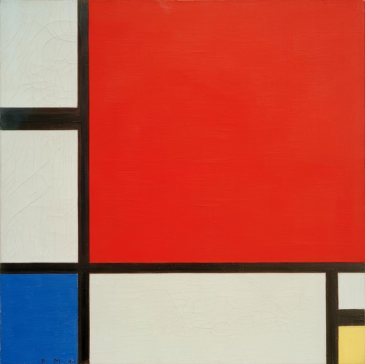 Komposisjon i rødt, blått og gult av Piet Mondrian