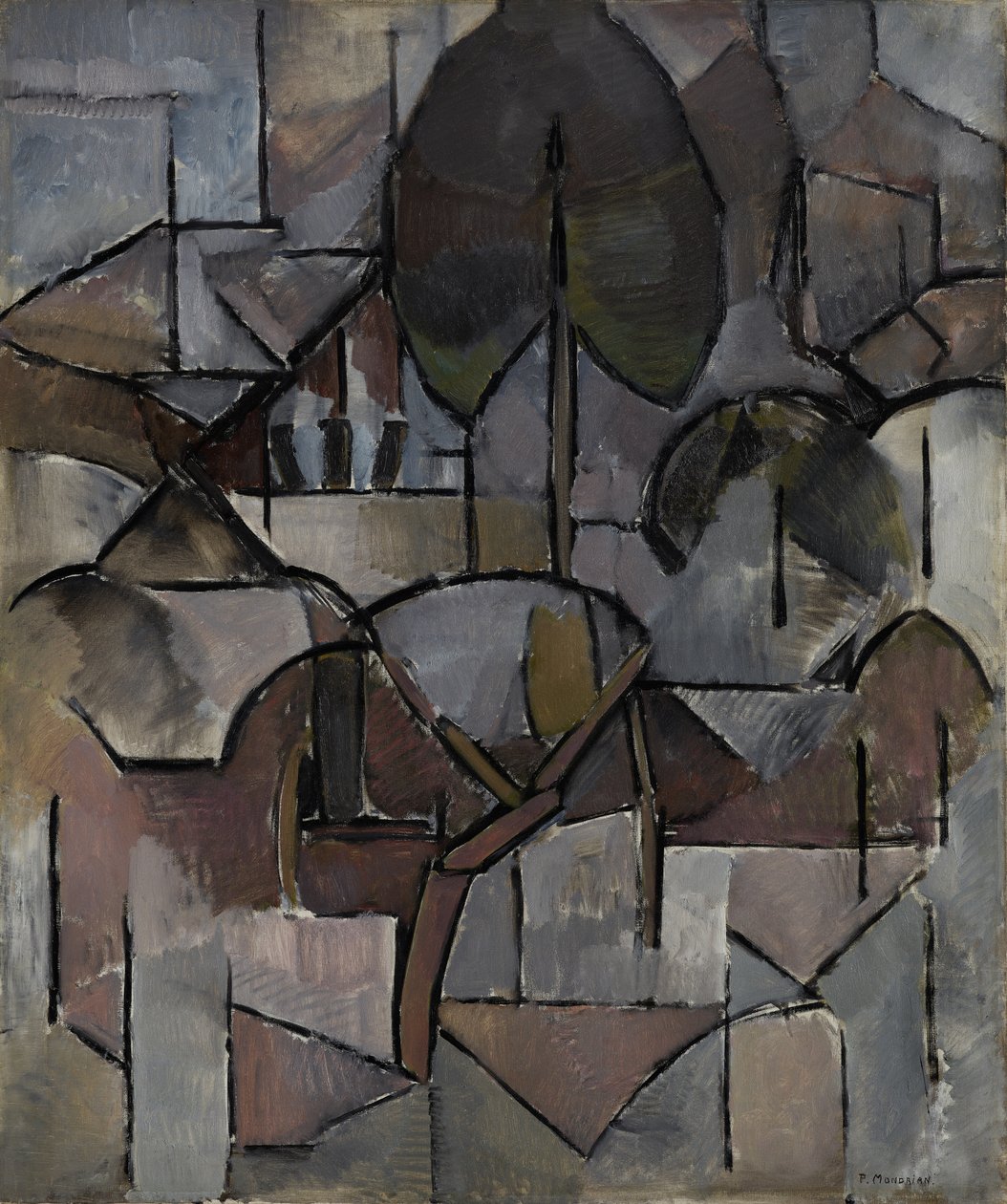 Landskap med trær, 1912 av Piet Mondrian