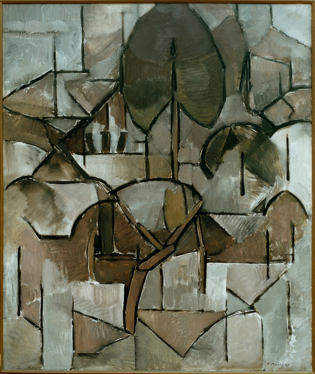 Landskap med trær av Piet Mondrian